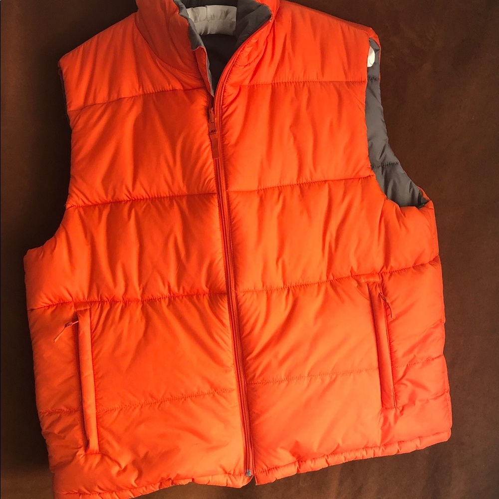 Athletic Works Bright Orange Quilted Puffer Vest